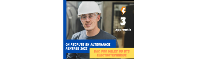 RECRUTE ALTERNANTS RENTREE 2022 : Bac Pro / BTS